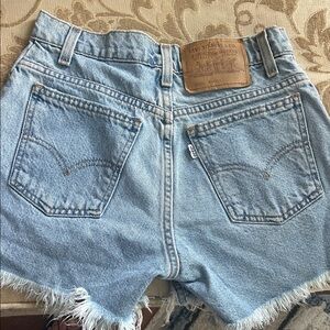 Levi vintage Light Blue jean Frayed Hem Cutoff Shorts 1998- in great condition